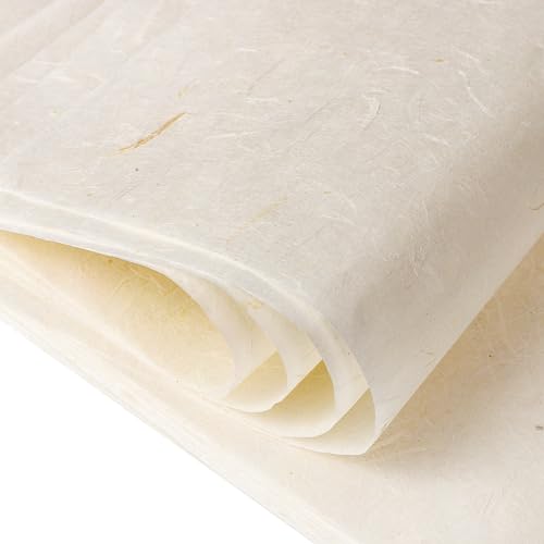 60 Sheets A4 Mulberry Paper Sheets Natural Fiber Rice Paper 8.5 x 11in Decoupage Paper Decorative Paper Tissue Paper for DIY Crafts, Calligraphy, Painting, Gift Wrap