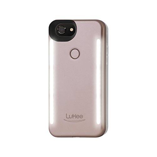 LuMee Duo Cell Phone Case for iPhone 8 (also fits iPhone 7), Illuminated LED, The Original and Authentic Celebrity Endorsed Light Up Case - Rose Matte