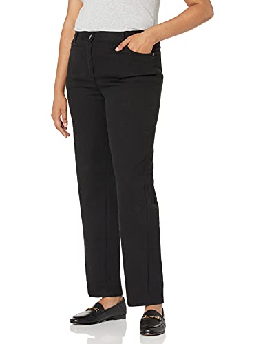 Ruby Rd. womens Classic 5-pocket Fly Front Denim Jean Pants, Black, 14 US