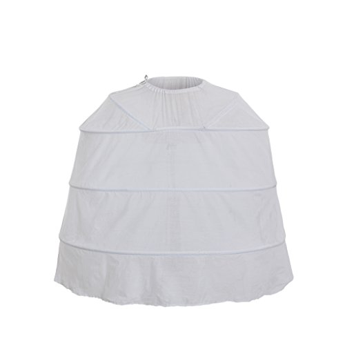 DUNHAO COS Women's White Crinoline Pannier Underskirt Victorian Dress (Long Pannier)