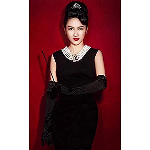 Hudiefly Holly iconic black dress costume set in cotton Inspired By Audrey Hepburn costume from breakfast at tiffany’s (S)