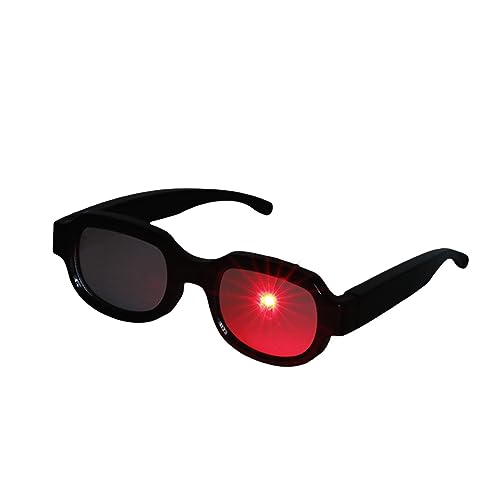 LED Light Up Glasses Funny Glowing Eyewear Detective Cosplay Glasses Halloween Red Eye Glasses Party Supplies for Kids Adults (Red Eye, Adult size)