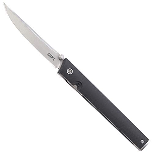 CRKT CEO EDC Folding Pocket Knife: Low Profile Gentleman's Knife, Satin Blade, IKBS Ball Bearing Pivot, Liner Lock, Glass Reinforced Fiber Handle, Everyday Deep Carry Pocket Clip 7096
