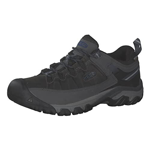 KEEN Men's Targhee 3 Low Height Waterproof Hiking Shoes, Steel Grey/Captains Blue, 10.5