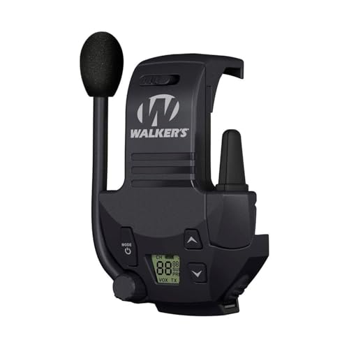 WALKER'S Razor Walkie Talkie Attachment - 22 Channels 3 Miles Range Distance Voice-Activated Handsfree Communication Device for Razor Shooting Muffs, 3 AAA Batteries Included