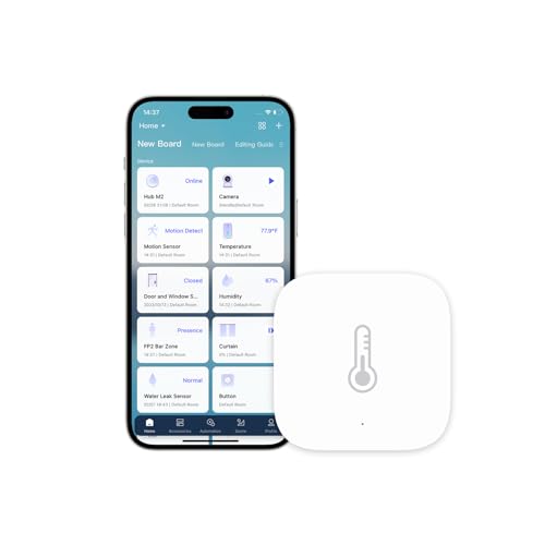 Aqara Temperature and Humidity Sensor, Requires AQARA HUB and Not Support Third Party Hubs, Zigbee, for Remote Monitoring and Home Automation, Compatible with Apple HomeKit, Alexa, Works with IFTTT