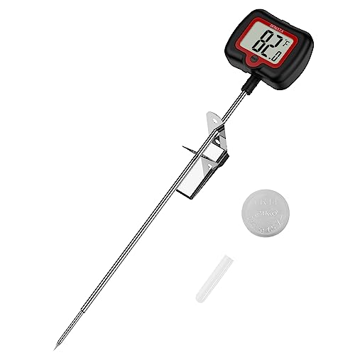BOMATA 8' Long Probe Candy Thermometer with Pot Clip, Rotating Display, High Accuracy Instant Read Digital Thermometer for Candles, Liquids, Cooking, Grilling and More…