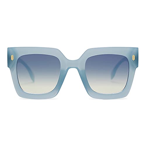 SOJOS Vintage Oversized Square Sunglasses for Women,Retro Womens Luxury Big Sun Glasses UV400 Protection SJ2194 Blue