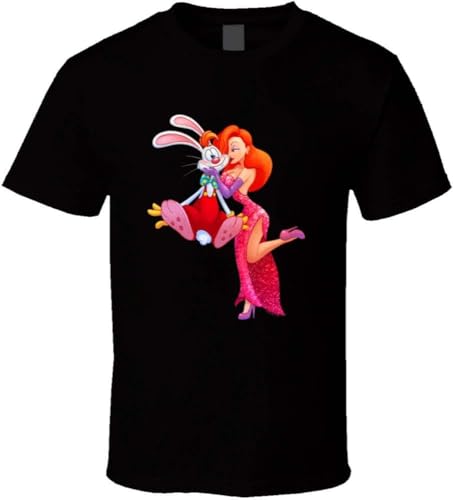 Jessica Rabbit and Roger Rabbit Who Framed Roger Rabbit T Shirt Black Size L