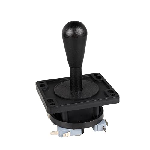 EG STARTS American Style Arcade Competition 2Pin Joystick BLACK Switchable From 8 Ways Operation, Elliptical Black Handle, Precision 8-Way 187' (4.8mm) terminal