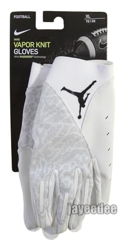 Nike Men's Jordan Vapor Knit 4.0 Football Gloves XL White/Gray