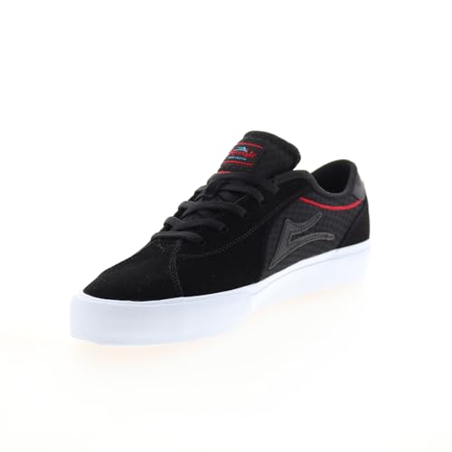 Lakai Flaco II Mens Skate Shoes, Black/Red Suede, 8.5