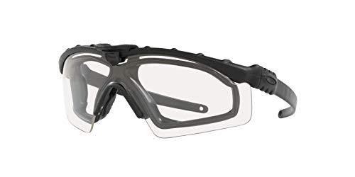 Oakley Men's OO9146 SI Ballistic M Frame 3.0 Rectangular Sunglasses, Matte Black w. Gasket/Clear, 32 mm