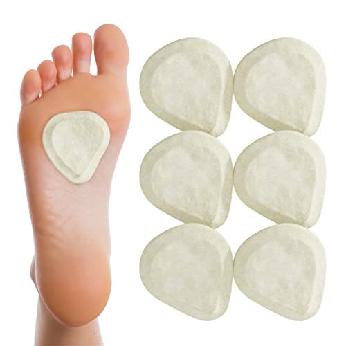 Metatarsal Felt Foot Pad Skived Cut (1/4' Thick) - 6 Pairs (12 Pieces)