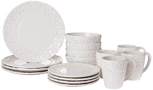 American Atelier Bianca White 16-Piece Dinnerware Set -