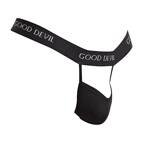 Good Devil Mens Sexy Jockstrap Designer Bikini Open Skimpy Pouch Thong Soft Comfy Rock Hard G-string Underwear Black