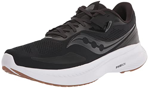 Saucony Men's Guide 15 Running Shoe, Black/Gum, 9