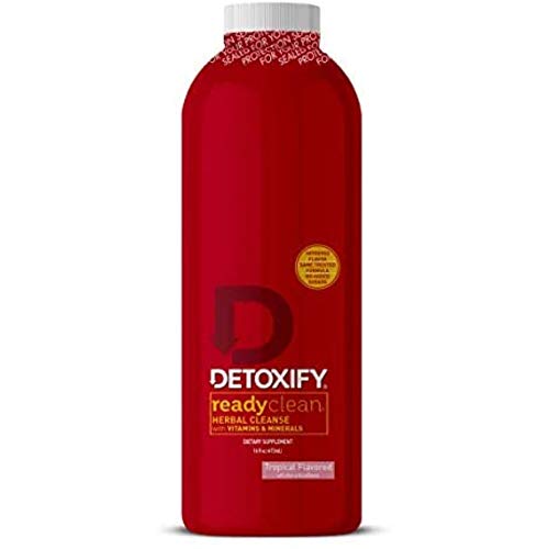 Detoxify – Ready Clean Herbal Cleanse – Tropical – 16 oz – Professionally Formulated Herbal Detox Drink – Enhanced with Milk Thistle Seed Extract & Burdock Root Extract – Plus Sticker.