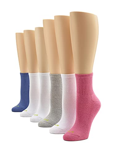 HUE Women's Mini Crew Sock, Wild Rose-6 Pair Pack, One Size