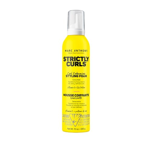 Marc Anthony Strictly Curl Enhancing Styling Foam , Extra Hold - Vitamin E & Silk Proteins Transforms Frizzy Hair to Full , Shiny , Defined Curls - Sulfate-Free Anti-Frizz Mousse Product