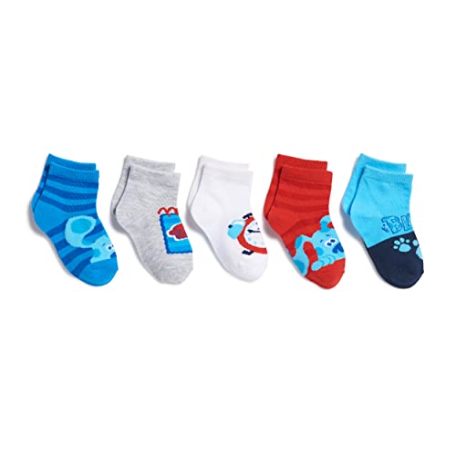 Nickelodeon Baby Boys Blue's Clues & You 5 Pack Shorty Casual Sock, White Blue Multi, 2-4T US