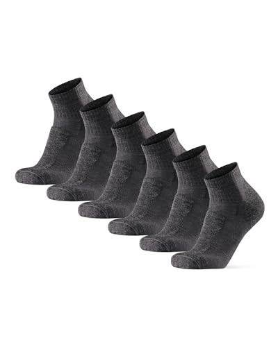 DANISH ENDURANCE 3 Pack Low Cut Outdoor Hiking Socks in Merino Wool, Women & Men, Grey, US Women 11-13 // US Men 9.5-12.5
