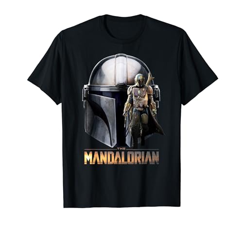 Star Wars The Mandalorian Helmet Portrait Mashup T-Shirt