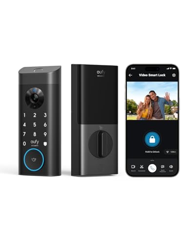 eufy Security Video Smart Lock E330, 3-in-1 Camera+Doorbell+Fingerprint Keyless Entry Door Lock, WiFi Door Lock,App Remote Control,2K HD,Doorbell Camera,No Monthly Fee