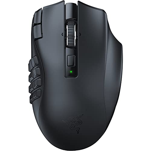 Razer Naga V2 HyperSpeed Wireless MMO Gaming Mouse: 19 Programmable Buttons - HyperScroll Technology - Focus Pro 30K Optical Sensor - Mechanical Mouse Switches Gen-2 - Up to 400 Hr Battery Life
