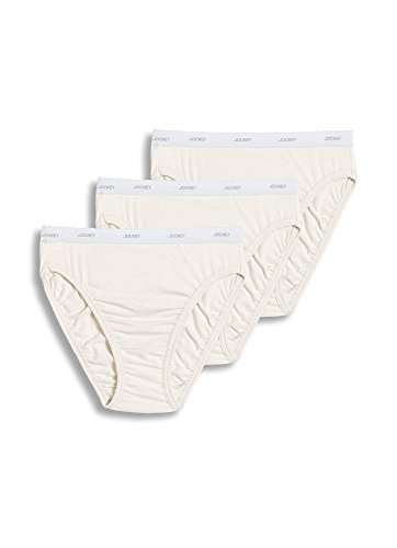 Jockey Women's Underwear Plus Size Classic French Cut - 3 Pack, Ivory, 8