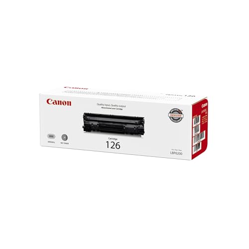 Canon Genuine Toner Cartridge 126 Black (3483B001), 1-Pack, for Canon imageCLASS LBP6200d, LBP6230dw Laser Printers