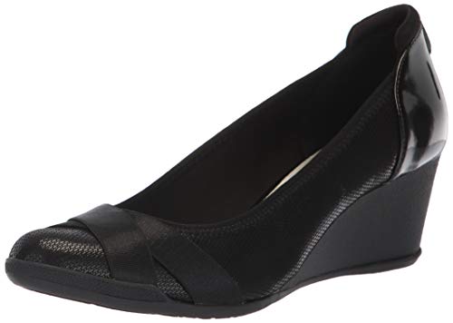 Anne Klein womens Timeout Wedge Pump, Black, 8 US