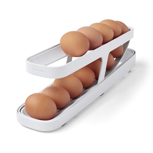 YouCopia RollDown Egg Dispenser, Space-Saving Rolling Eggs Dispenser and Organizer for Refrigerator Storage