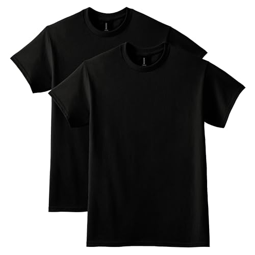 Gildan Unisex DryBlend Style G8000, Multipack T-Shirt, Black (2-pack), Large