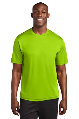 Clothe Co. Workout Shirts for Men, Dry Fit Shirts for Men, Gym Shirts Men (Available in Big & Tall), 3XLT, Lime Shock