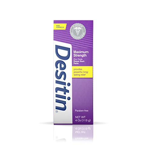 Desitin Maximum Strength Baby Diaper Rash Cream for Relief & Prevention with 40% Zinc Oxide, Original, 4 Oz