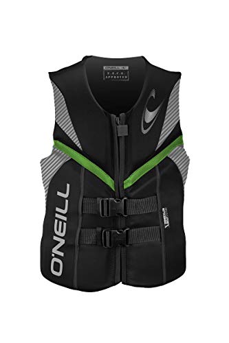 O'Neill Men's Reactor USCG Life Vest, Black/Lunar/Day-Glo,X-Large