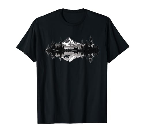 Mountain Landscape Reflection Forest Trees Outdoor Wildlife T-Shirt