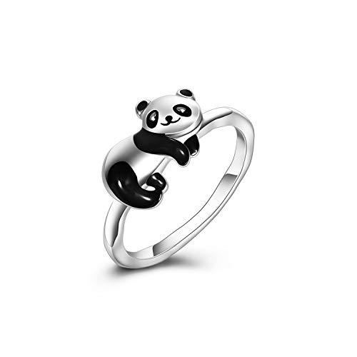 ONEFINITY Panda Rings Gifts for Girls Sterling Silver Panda Rings Cute Panda Jewelry for Mom Sister Women