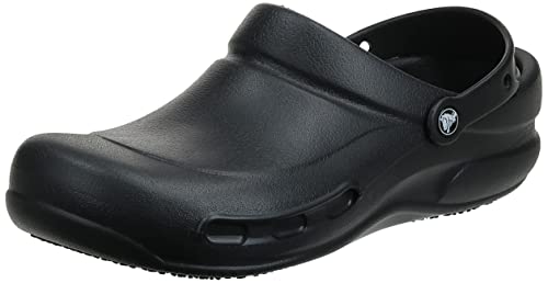 Crocs Unisex Adult Men's and Women's Bistro Clog | Slip Resistant Work Shoes, Black, 11 US
