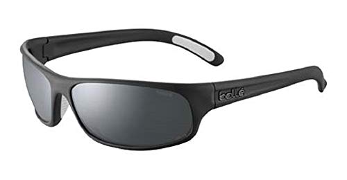 Bollé Anaconda Black Matte/Volt+ Gun Polarized 64MM Rectangle Sunglasses for Men + BUNDLE with Designer iWear Eyewear Kit