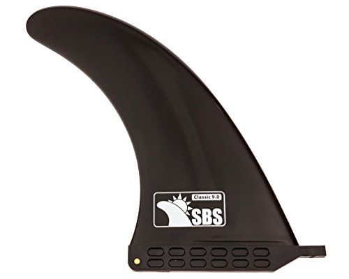 Santa Barbara Surfing SBS - 9 inch Longboard & SUP Single Fin - 9' Center Fin for Surfboard & Paddleboard (Black)