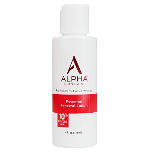 Alpha Skin Care Essential Renewal Lotion | Anti-Aging Formula | 10% Glycolic Alpha Hydroxy Acid (AHA) | Reduces the Appearance of Lines & Wrinkles | For Normal to Dry Skin | 4 Fl Oz (Pack of 1)