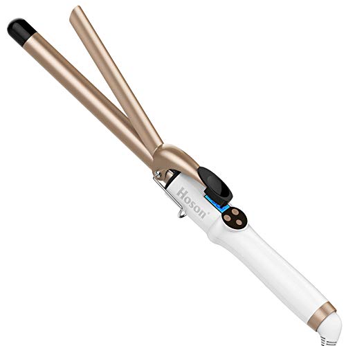 Hoson 3/4 Inch Curling Iron Professional, Ceramic Tourmaline Curl Wand Barrel with 9 Heat Setting(225°F to 450°F for All Hair Types, Glove Include)