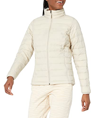 Amazon Essentials Women's Lightweight Long-Sleeve Water-Resistant Packable Puffer Jacket (Available in Plus Size), Stone, Large