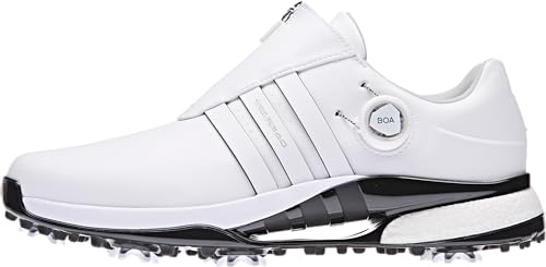 adidas Men's Tour360 BOA 24 Boost Golf Shoes, Footwear White/Footwear White/Silver Metallic, 10.5
