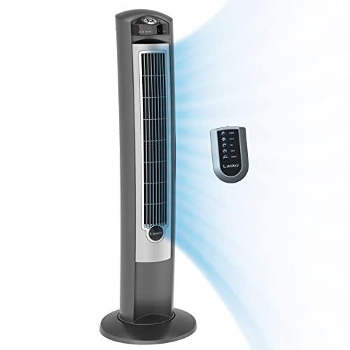 Lasko Portable Electric 42' Oscillating Tower Fan with Fresh Air Ionizer, Timer and Remote Control for Indoor, Bedroom and Home Office Use, Silver 2551