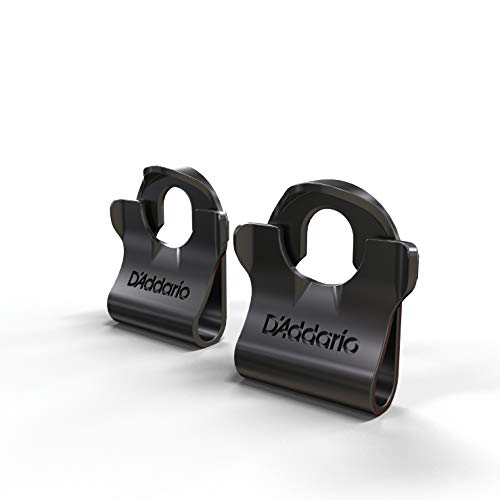 D'Addario Dual-Lock Guitar Strap Lock - Guitar Strap Locks Set - Protect Your Instrument with No Modifications or Hardware - Secures Cables - Easy to Attach - 1 Pair,Black