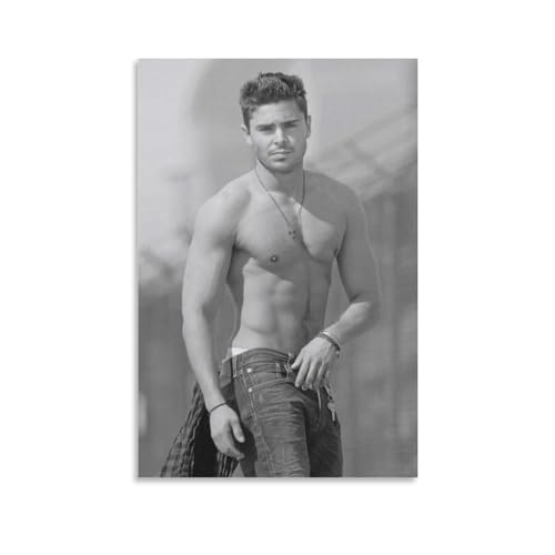 YIOLPC Actor Zac Efron Poster Art Decor Painting Aesthetic Wall Art Canvas for Bedroom Decor Poster For Living Room Bedroom Office Decor 12x18inch(30x45cm) Unframe-style