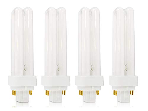 Circle (4 Pack) CFL Bulbs Direct Generic Replacement for Panasonic FDS18E35/4 18W 3500K Double Tube, 4 Pin G24q-2 Base, Compact Fluorescent Light Bulbs